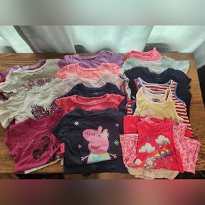 Huge Lot of 16 Girls Size 4T T-shirts and Sleeveless Shirts